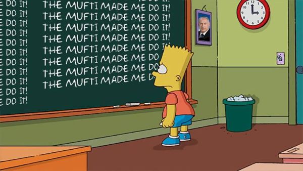 The Simpsons makes fun of Bibi Netanyahu after the Israeli PM sparked uproar by suggesting that former Palestinian Grand Mufti persuaded Adolf Hitler to exterminate the Jews. (Make Me Feed)