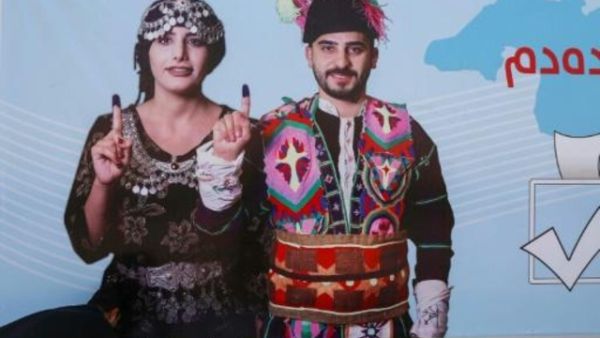 لوحة اعلانية لانتخابات كردستان العراق التشريعية
