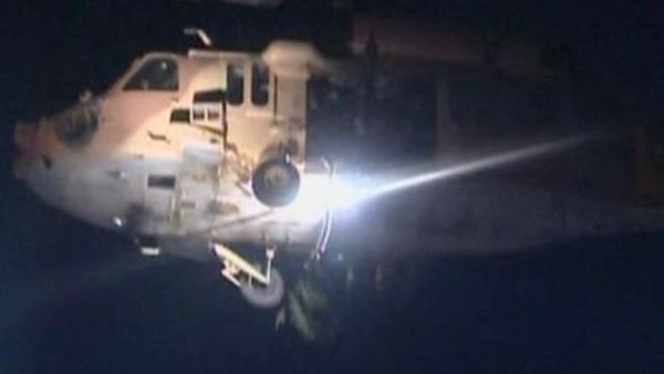 المروحية كانت تشارك في تدريبات بلو سكاي 2010 المشتركة