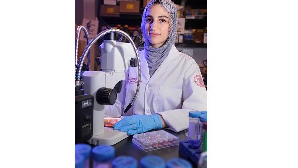 Alaa Abdeen, a third-year student at Newcastle University in the UK, learned key lab skills this summer on WCM-Q’s Research Internship for College Students program.