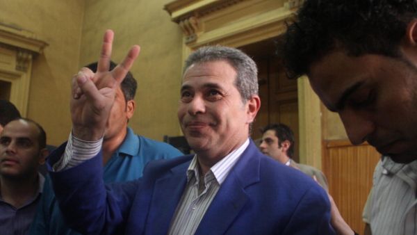 Nearly 200 MPs signed a petition to remove Okasha after holding a private meeting with Israel's ambassador to Egypt, during which he discussed sensitive national security issues. (AFP/Ahmed Mahmud)