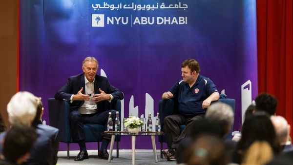 Former British Prime Minister Tony Blair spoke this week with NYU Abu Dhabi students. Former British Prime Minister Tony Blair spoke this week with NYU Abu Dhabi students.