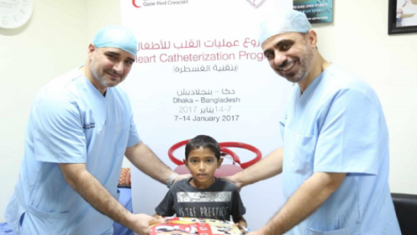 The donations collected through these boxes was to help Qatar Red Crescent pursue its humanitarian initiative by performing heart surgeries for kids.