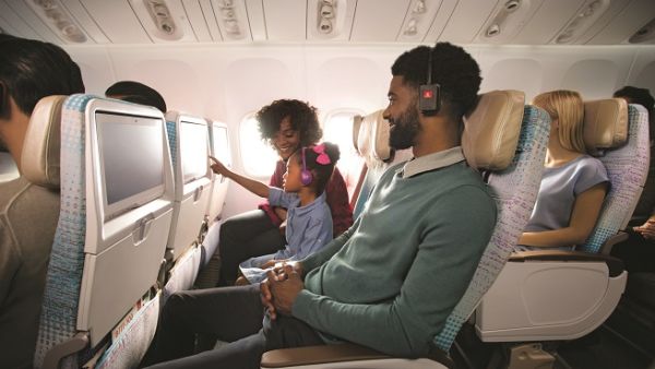 It takes 119 trips on the world’s longest A380 flight from Dubai to Auckland to complete Emirates’ film catalogue. 
