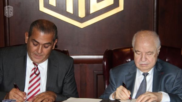 Dr. Talal Abu-Ghazaleh (R) and Dr. Youssef Fanous, Pharmacy One Group CEO, during the signing ceremony. Dr. Talal Abu-Ghazaleh (R) and Dr. Youssef Fanous, Pharmacy One Group CEO, during the signing ceremony.