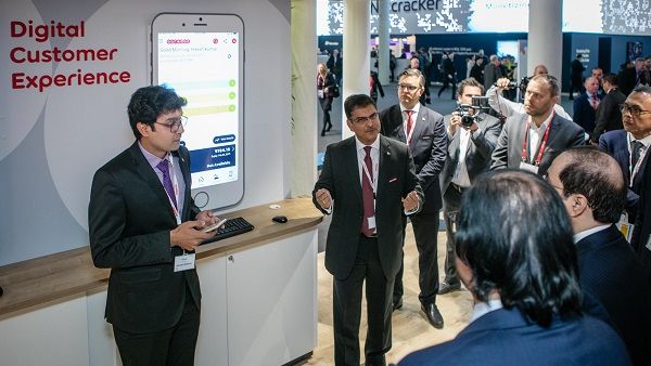 Najib Khan, CEO of Ooredoo Maldives is presenting the App