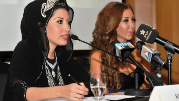 Arab singer Naourhanne with Kholoud Osama Kurdi, one of the top 30 jewellery designers in the world