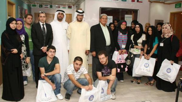 A group photo of new students with Dr Omar Hefni, UD President