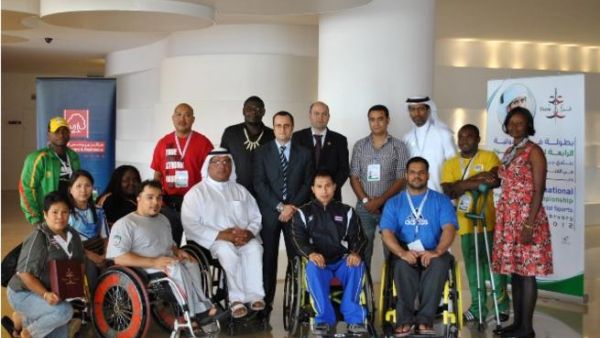 Al Bustan officials with players of Special Olympics Al Bustan officials with players of Special Olympics