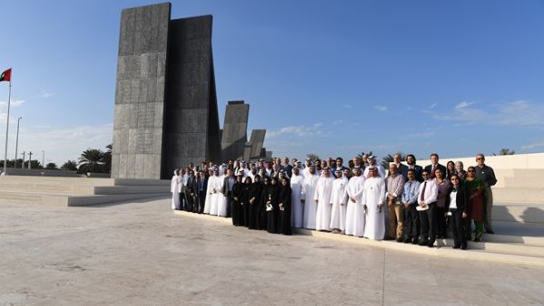 Talal Al Dhiyebi, Chief Executive Officer at Aldar, and members of the company’s management team and employees During the visit.