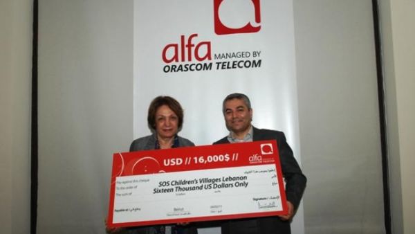 Alfa Chairman & CEO, Marwan Hayek and Afifa Arsanios, President of SOS Children Villages Lebanon