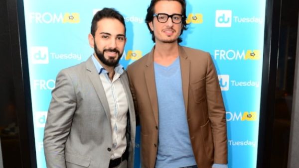 المخرج الإماراتي علي مصطفى والممثل فادي رفاعي