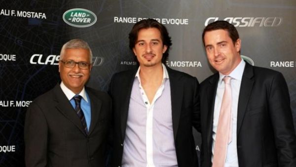 Ashok Khanna, CEO Al Tayer Motors, Ali Mostafa and Robin Colgan, Managing Director of JLR, MENAP