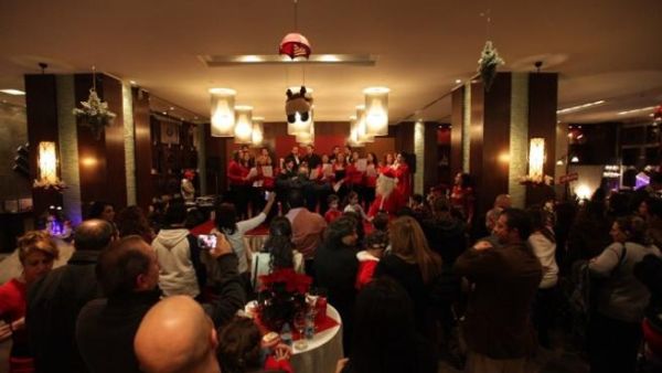 During the Christmas tree lighting at Crowne Plaza Amman