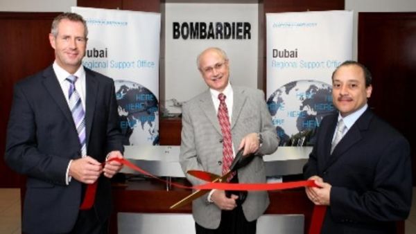 Andy Nureddin with Andy Ellis, Manager of Customer Support, Middle East &amp; Africa Region, and Lanny Schindelmeiser, Director Customer Response Team, at the inauguration