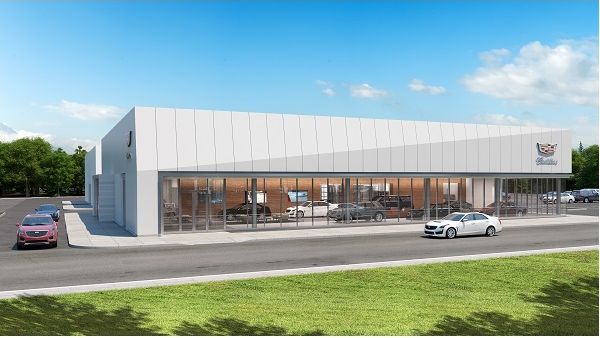 Cadillac ME new corporate identity compliant showroom.