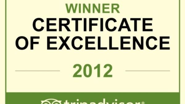 TripAdvisor Certificate of Excellence