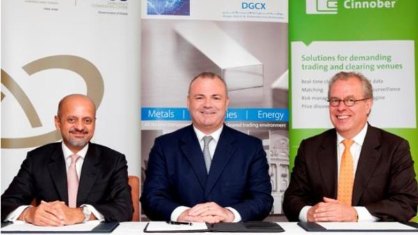 Mr. Gautam Sashittal, Chief Operating Officer of DMCC, Mr. Gary Anderson, Chief Executive Officer of DGCX, Mr. Nils-Robert Persson, Executive Chairman of Cinnober Financial Technology Mr. Gautam Sashittal, Chief Operating Officer of DMCC, Mr. Gary Anderson, Chief Executive Officer of DGCX, Mr. Nils-Robert Persson, Executive Chairman of Cinnober Financial Technology