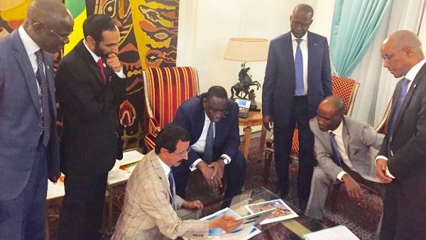 DP World Group Chairman and CEO Sultan Ahmed Bin Sulayem and the Senegalese President Macky Sall, during their meeting in Dakar recently