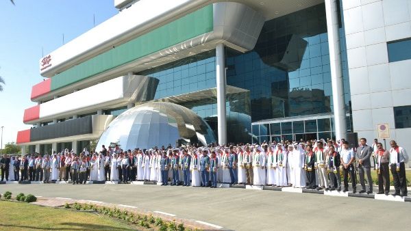 Raising the UAE flag from half-mast in front of Dubai Customs main building Raising the UAE flag from half-mast in front of Dubai Customs main building