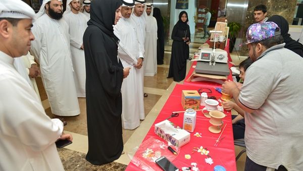 Ahmed Mahboob Musabih at the opening of the exhibition