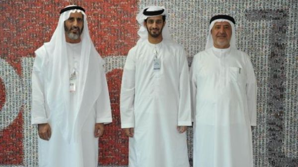EMAL’s first scholarship graduate, Faisal Saleh Al Wahedi, meets with Saeed Fadhel Al Mazrooei, President and CEO and Radhwan Al Madani, Senior Manager, Recruitment & Onboarding