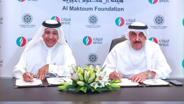 H.E Saif Humaid Al Falasi, Group CEO of ENOC and H.H Mirza Al Sayegh, Director General, Office of H.H Sheikh Hamdan Bin Rashed Al Maktoum, Chairman of the Al Maktoum College Board of Directors.