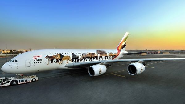 Emirates A380 Six Endangered Species Decal Evening Emirates A380 Six Endangered Species Decal Evening