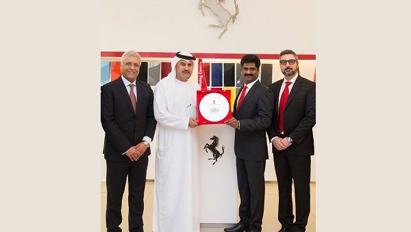 Ashok Khanna, Chief Executive Officer, Al Tayer Motors; Saeed Al Tayer, Managing Director, Al Tayer Motors, Jestin Augustine and Francesco Marchionna, Aftersales Manager, Ferrari Middle East and Africa