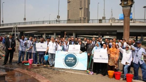 Ramses Hilton Housekeeping Team Members with the General Manager Haitham Nassar