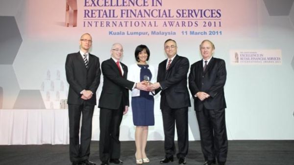 Gulf Bank receiving its award at The Asian Banker
