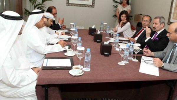 H.E. Abdul Rahman Saif Al Ghurair, Chairman, DC with H.E. Zafer Caglayan, Turkey's Minister of Economy during the meeting