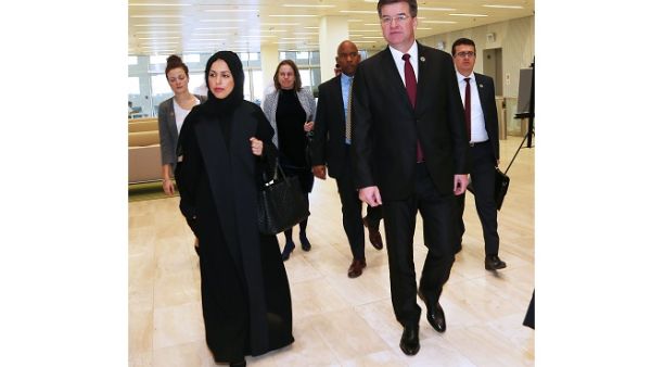 السيد ميروسلاف لايتشاك رئيس الدورة الثانية والسبعين للجمعية العامة للأمم المتحدة خلال زيارته.