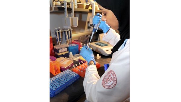إحدى الباحثات في مختبرات وايل كورنيل للطب – قطر