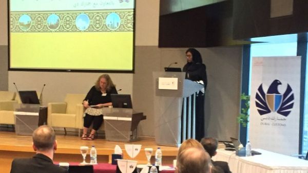 Narmin Ahmed Issa addresses the audience of the 3rd C5’s Advanced Conference on Trade Compliance in the Middle East