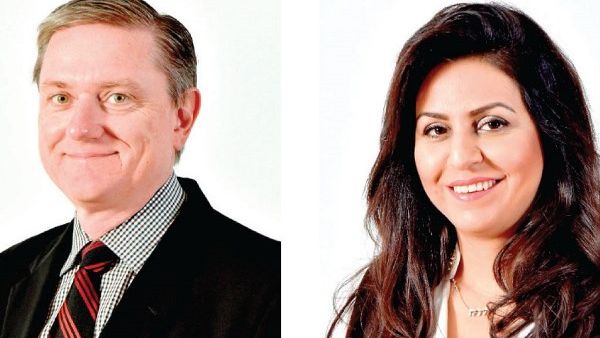 الرئيس التنفيذي لشركة بتلكو المهندسة منى الهاشمي ومدير عام وحدة التسويق، مايكل ستانفورد