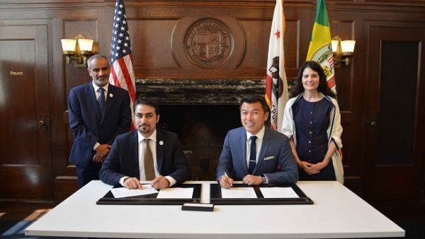 The MoU was signed by Fahad Al Gergawi, CEO of Dubai FDI, and Stephen Cheung, President of World Trade Center Los Angeles on behalf of Los Angeles City for International Relations.