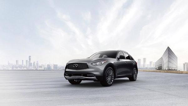 The QX70 Limited model's exterior enhancements begin with a unique front fascia, LED daytime running lights replacing the standard QX70 fog lights.