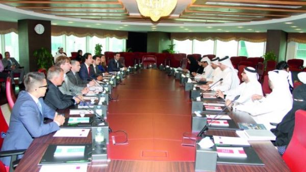 Kahramaa’s Electricity Network Affairs Director, Eng. Abdulla Al Theyab and senior officials during the meeting with the visiting delegation from Russian Electricity companies. Kahramaa’s Electricity Network Affairs Director, Eng. Abdulla Al Theyab and senior officials during the meeting with the visiting delegation from Russian Electricity companies.