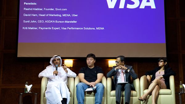 Rashid Alabbar, Founder of SIVVI.com, David Ham, MENA Head of Marketing, Uber, Sunil John, CEO, ASDA’A Burson-Marsteller, Kriti Makker, Visa performance Solutions Rashid Alabbar, Founder of SIVVI.com, David Ham, MENA Head of Marketing, Uber, Sunil John, CEO, ASDA’A Burson-Marsteller, Kriti Makker, Visa performance Solutions