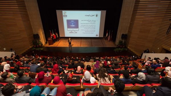 خلال الاحتفال الختامي لمؤتمر شباب الجامعات المصرية.