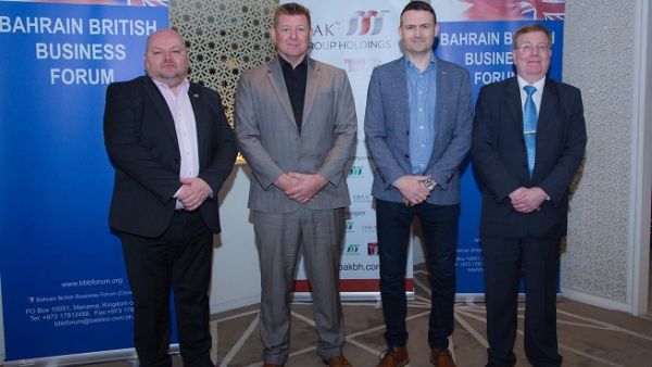 L to R: Mark Gravener, Head of BBBF’s SiGs; Simon Bromyard, Head of OGE SIG; Keynote speaker Troy Wrigley; and Richard Monkhouse of Arencon Contracting.