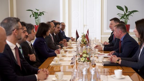 Meeting with the Latvian President H.E Raimonds Vejonis.