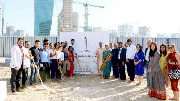 Sudhakar Rao, Managing Director of Gemini Property Developers, with team at Symphony's launch ceremony. 