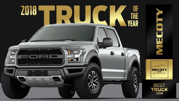 سحق F-150 رابتر الجبار من فورد كافة الشاحنات المنافسة ليتمّ اختياره شاحنة العام. سحق F-150 رابتر الجبار من فورد كافة الشاحنات المنافسة ليتمّ اختياره شاحنة العام.