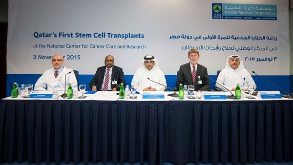 Panelists comprising HMC senior officials are seen during the press conference held to announce the success of the BMT program Panelists comprising HMC senior officials are seen during the press conference held to announce the success of the BMT program