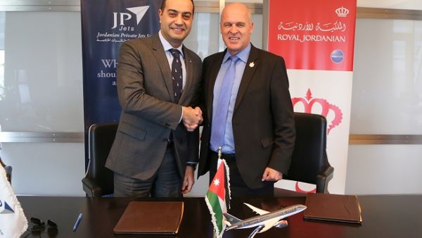 RJ President, CEO Stefan Pichler and JPJets CEO Nader Manna signed the agreement at a ceremony held at RJ’s head office in Amman. RJ President, CEO Stefan Pichler and JPJets CEO Nader Manna signed the agreement at a ceremony held at RJ’s head office in Amman.
