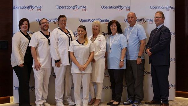 Operating Room nurses at Cleveland Clinic Abu Dhabi prepare to assist in cleft palate surgery for the Operation Smile event.  