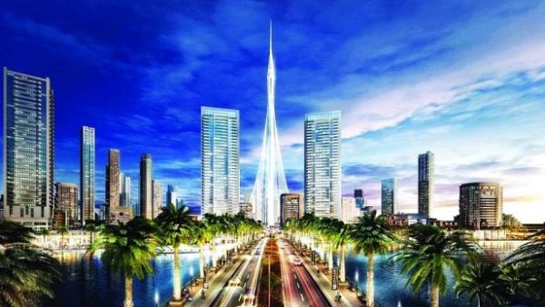 أطول هيكل من صنع الإنسان في العالم في دبي.