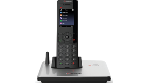 The Polycom VVX D60 Wireless Handset complements the Polycom VVX business media phones by offering the convenience of a cordless solution as a simple add-on device 
The Polycom VVX D60 Wireless Handset complements the Polycom VVX business media phones by offering the convenience of a cordless solution as a simple add-on device